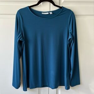 Susan Graver Blue Fitted Blouse